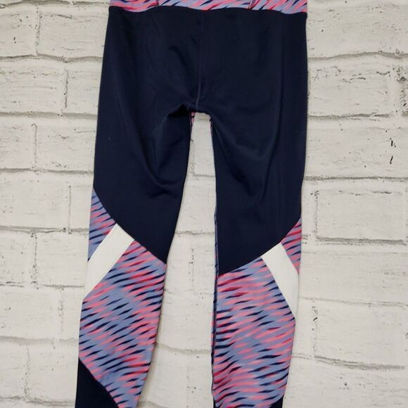 Athleta Electra Sonar 7/8 Length Pink Blue Stretch Leggings Women's Size S - Picture 4 of 11